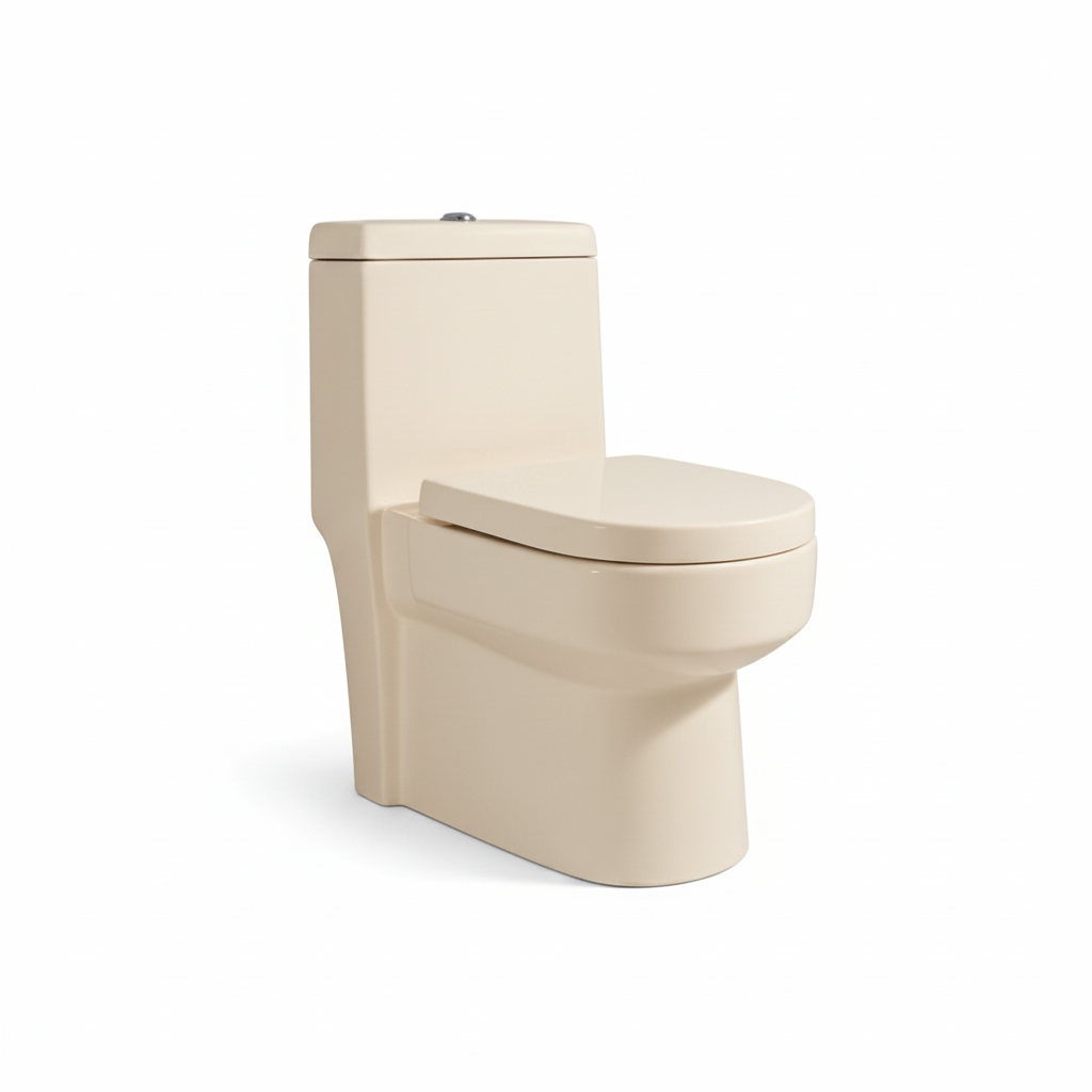 INODORO ONE PIECE PRS + TAPA ASIENTO Y ACCES. MINIMALISTA CUADRADO BONE (635X350X730) - FRATELLI PREMIUM